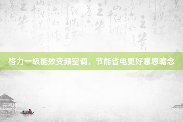 格力一级能效变频空调，节能省电更好意思瞻念